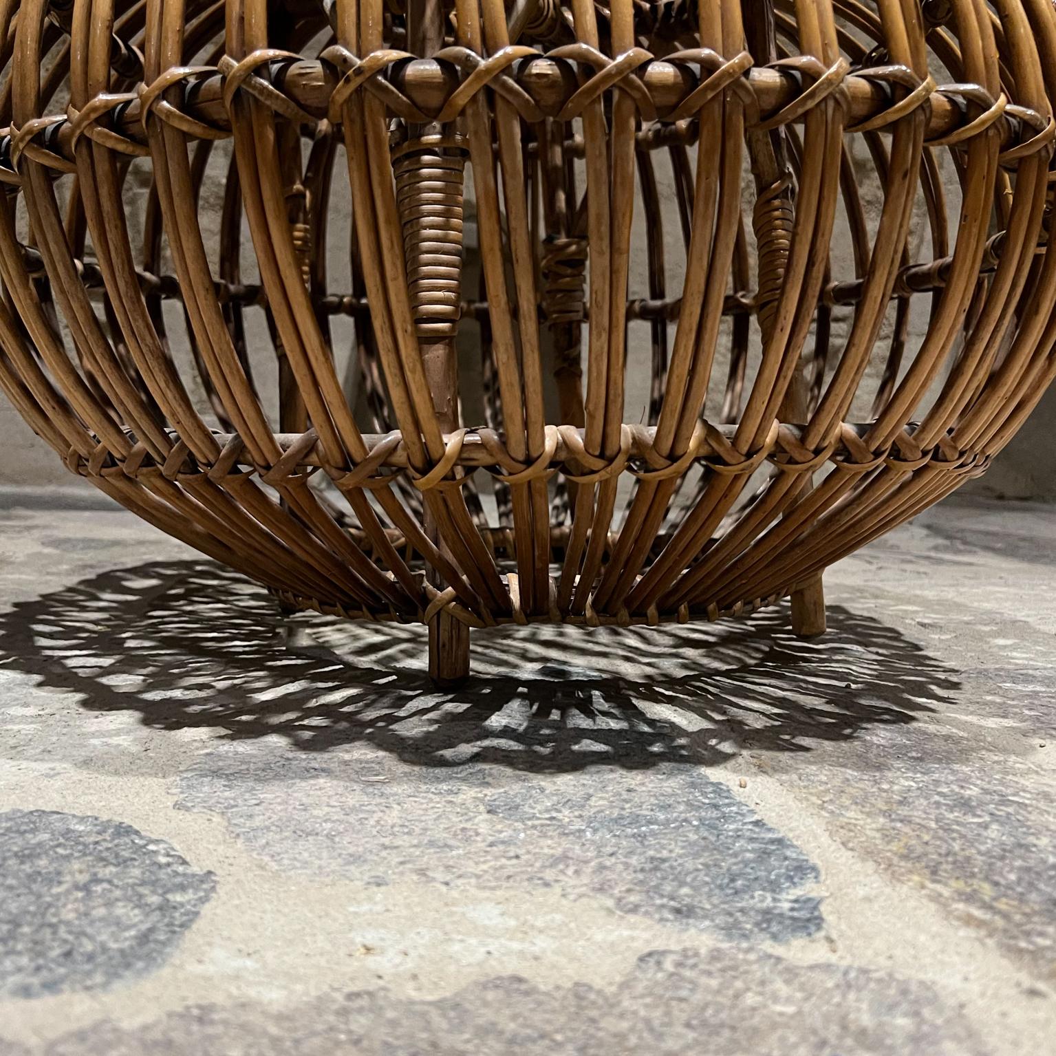 1950er Franco Albini Vintage Polsterhocker aus Rattan mit Ottomane Fußstütze aus Italien im Angebot 2