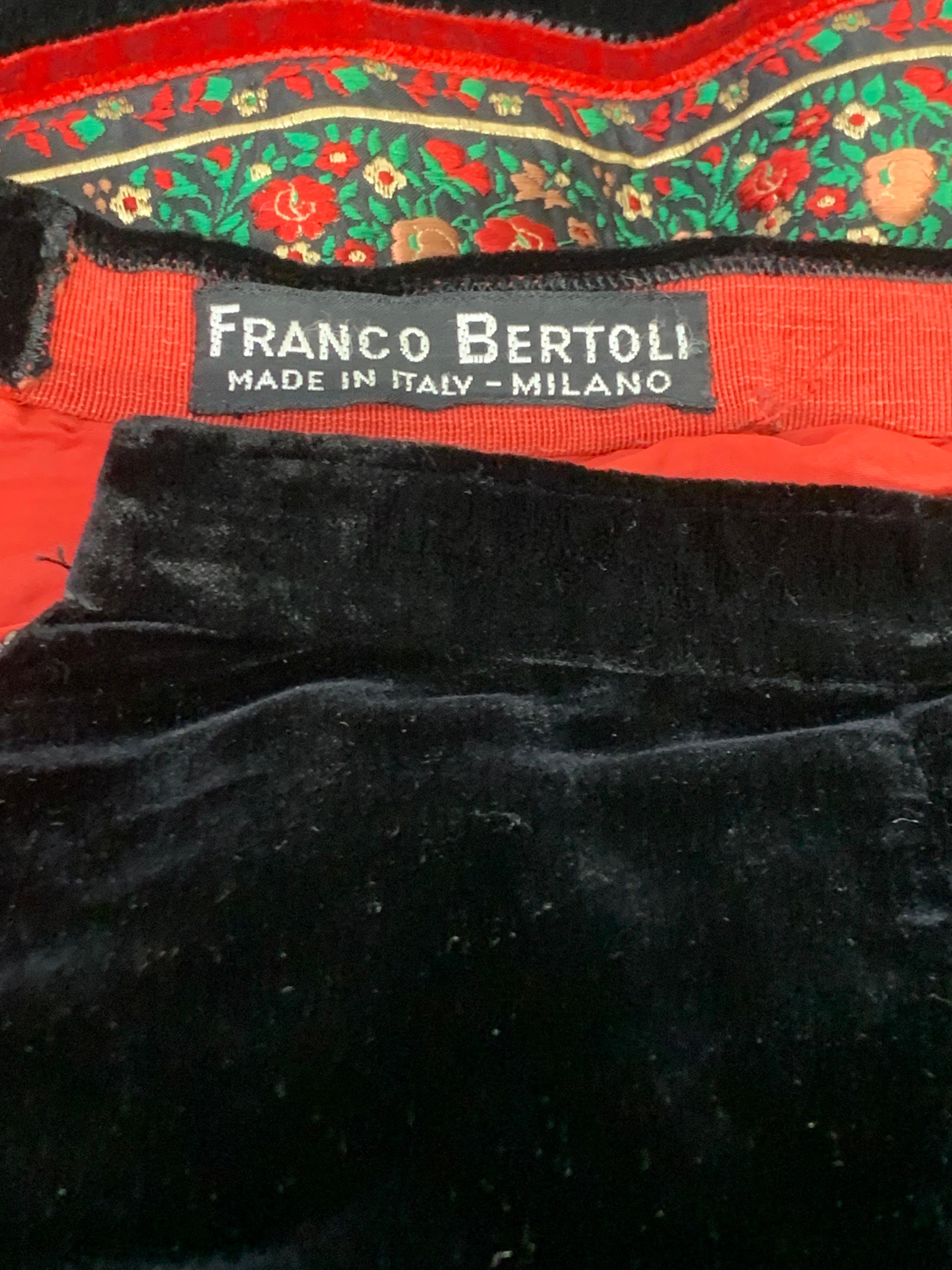 1950s Franco Bertoli Extravagant Italian Velvet Peasant Style Full Circle Skirt  For Sale 6