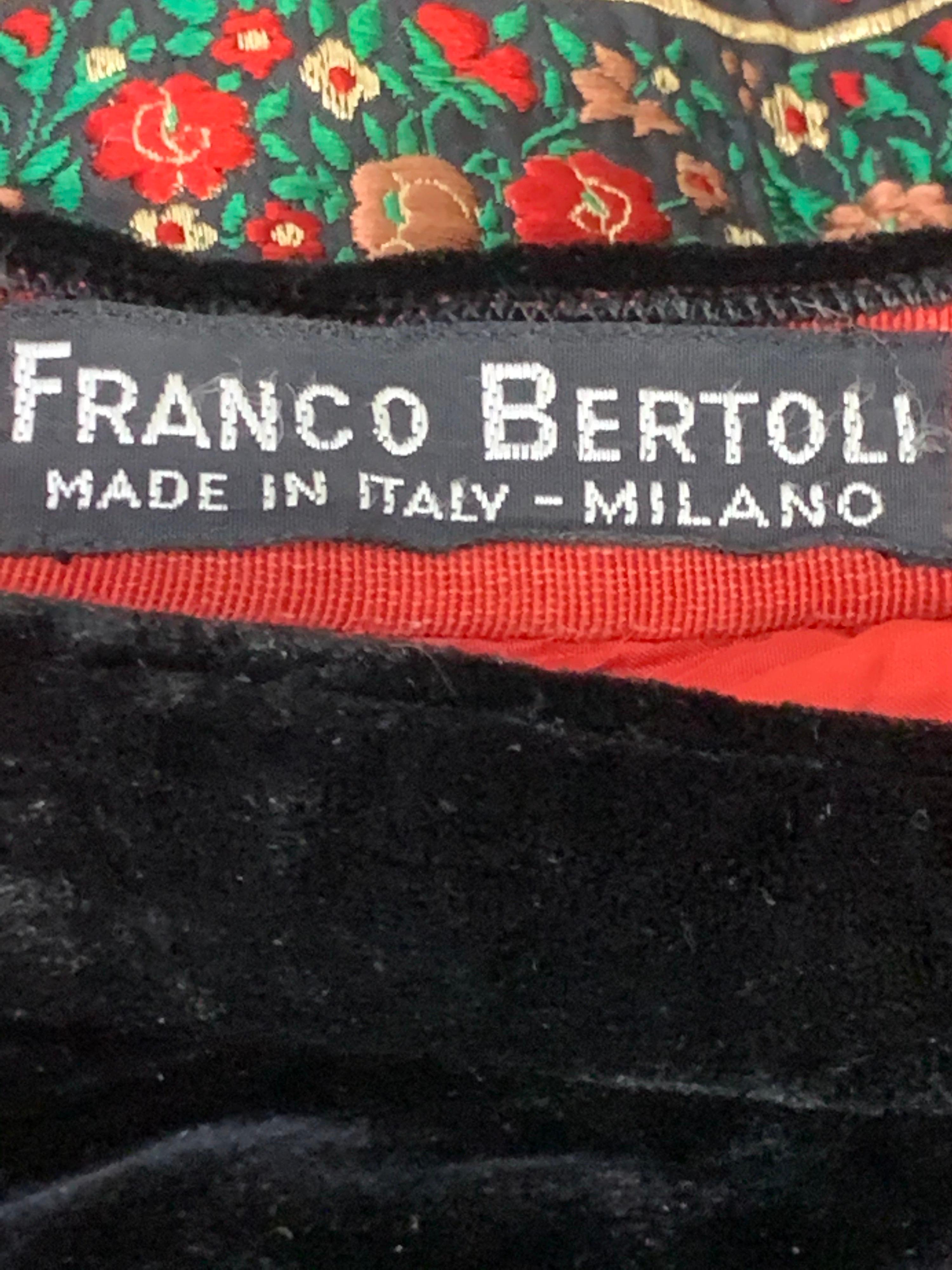 1950s Franco Bertoli Extravagant Italian Velvet Peasant Style Full Circle Skirt  For Sale 7