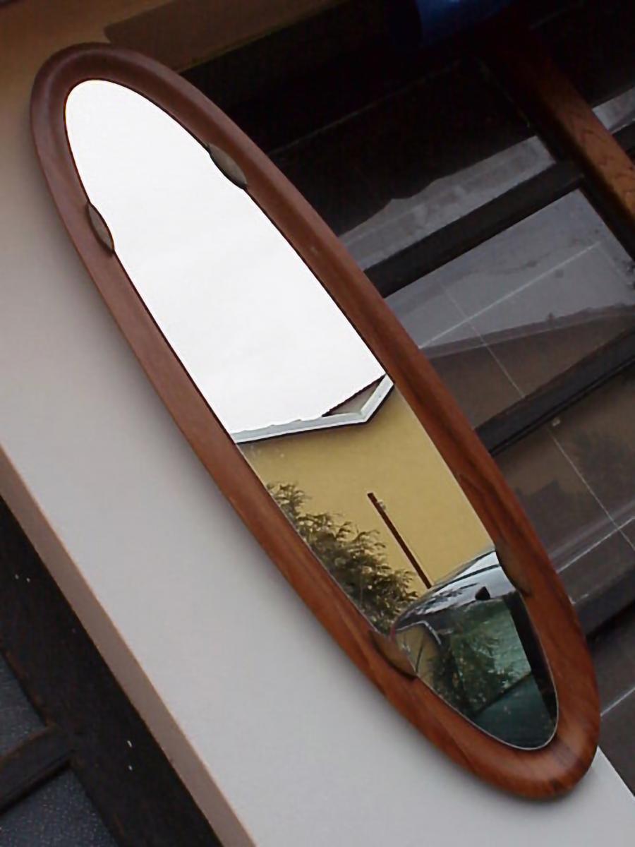 Italian 1950s Franco Campo & Carlo Graffi Design Years 50 Mirror Teak Home Production