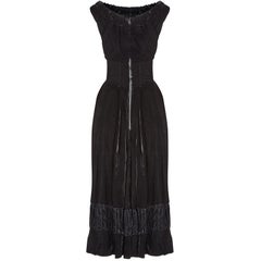 1950s Frank Usher Black Panne Silk Velvet Dress