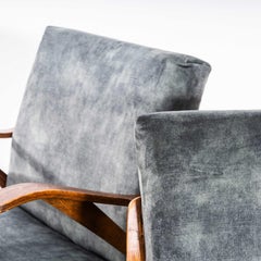 1950’s Frantisek Jirak For Tatra Dark Grey Upholstered Armchairs