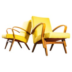 1950 Frantisek Jirak Para Tatra Sillones tapizados Mostaza