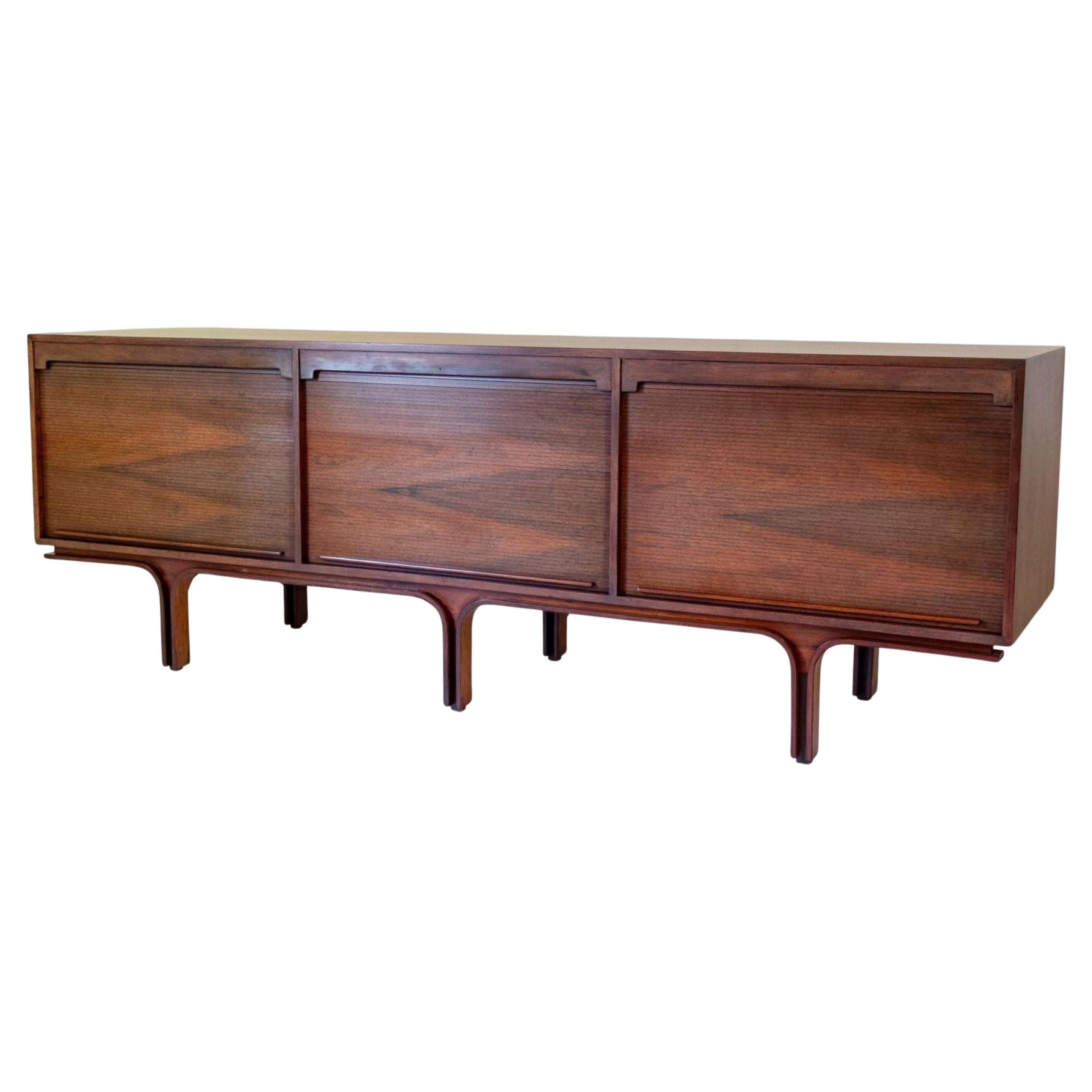 1950s Frattini for Bernini Italian Modern Sideboard – Wood Sliding Doors