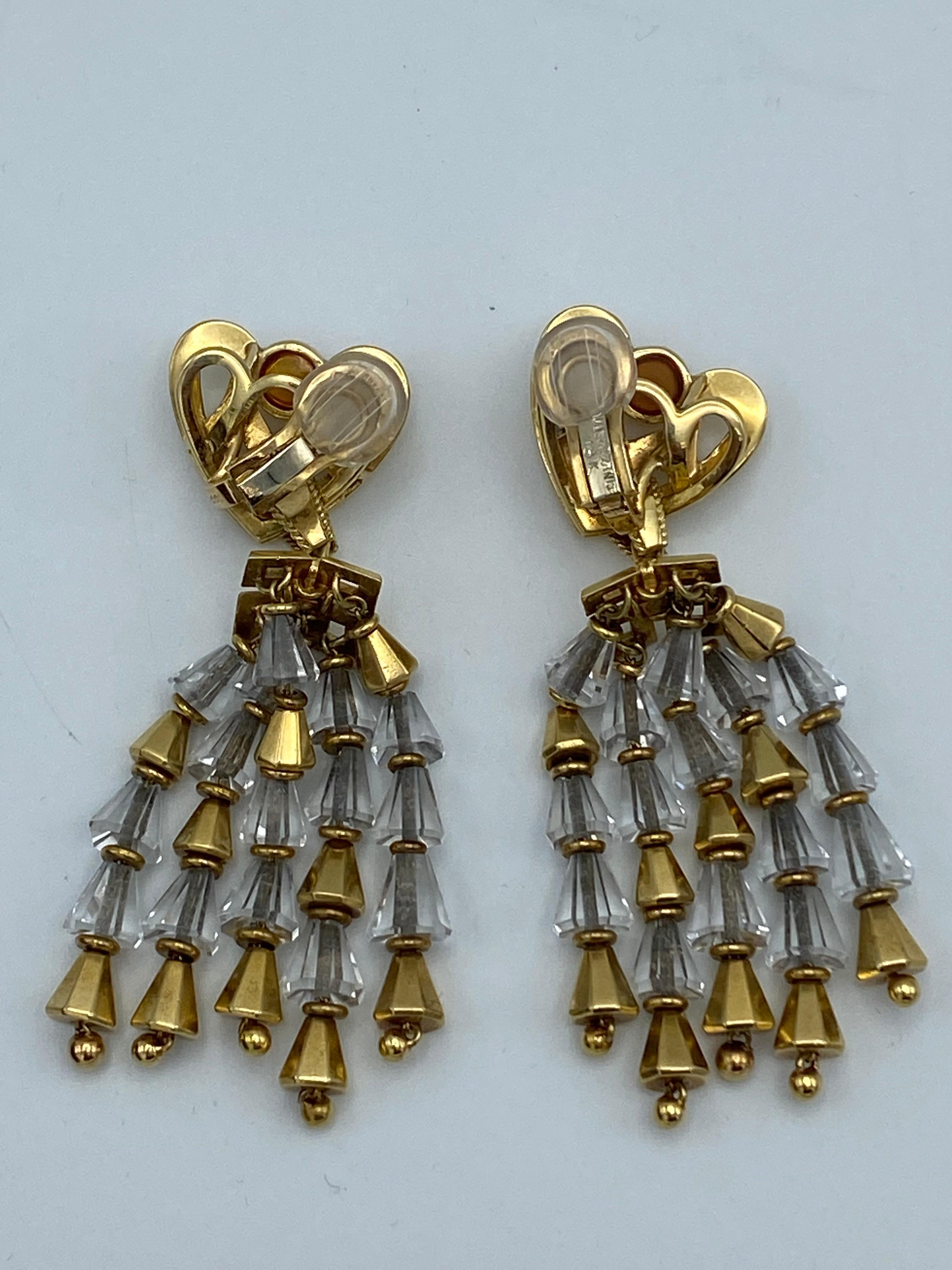 1950's Fred Leighton Yellow Gold, Citrine & Rock Crystal Dangle Earrings For Sale 7
