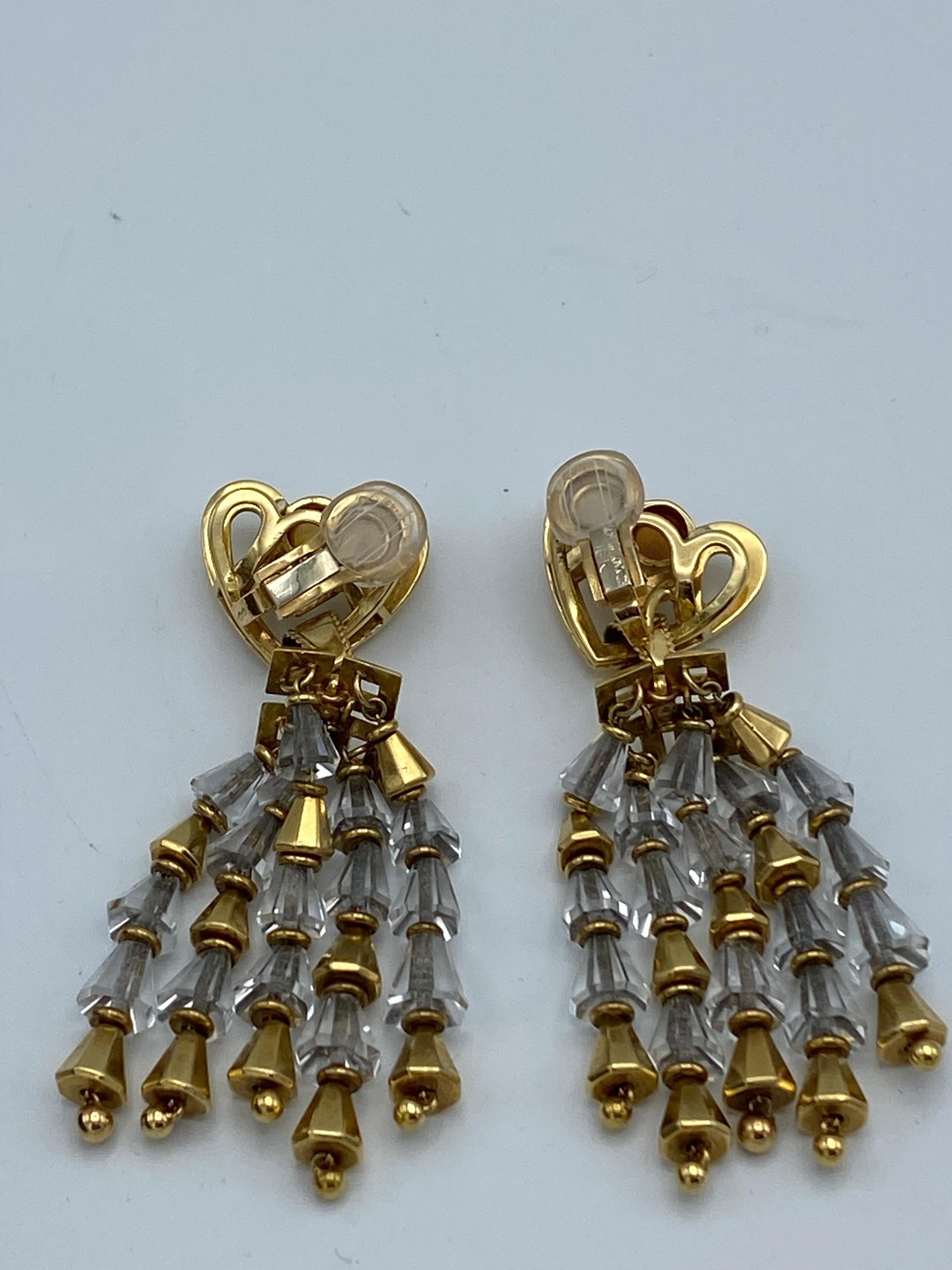1950's Fred Leighton Yellow Gold, Citrine & Rock Crystal Dangle Earrings For Sale 8