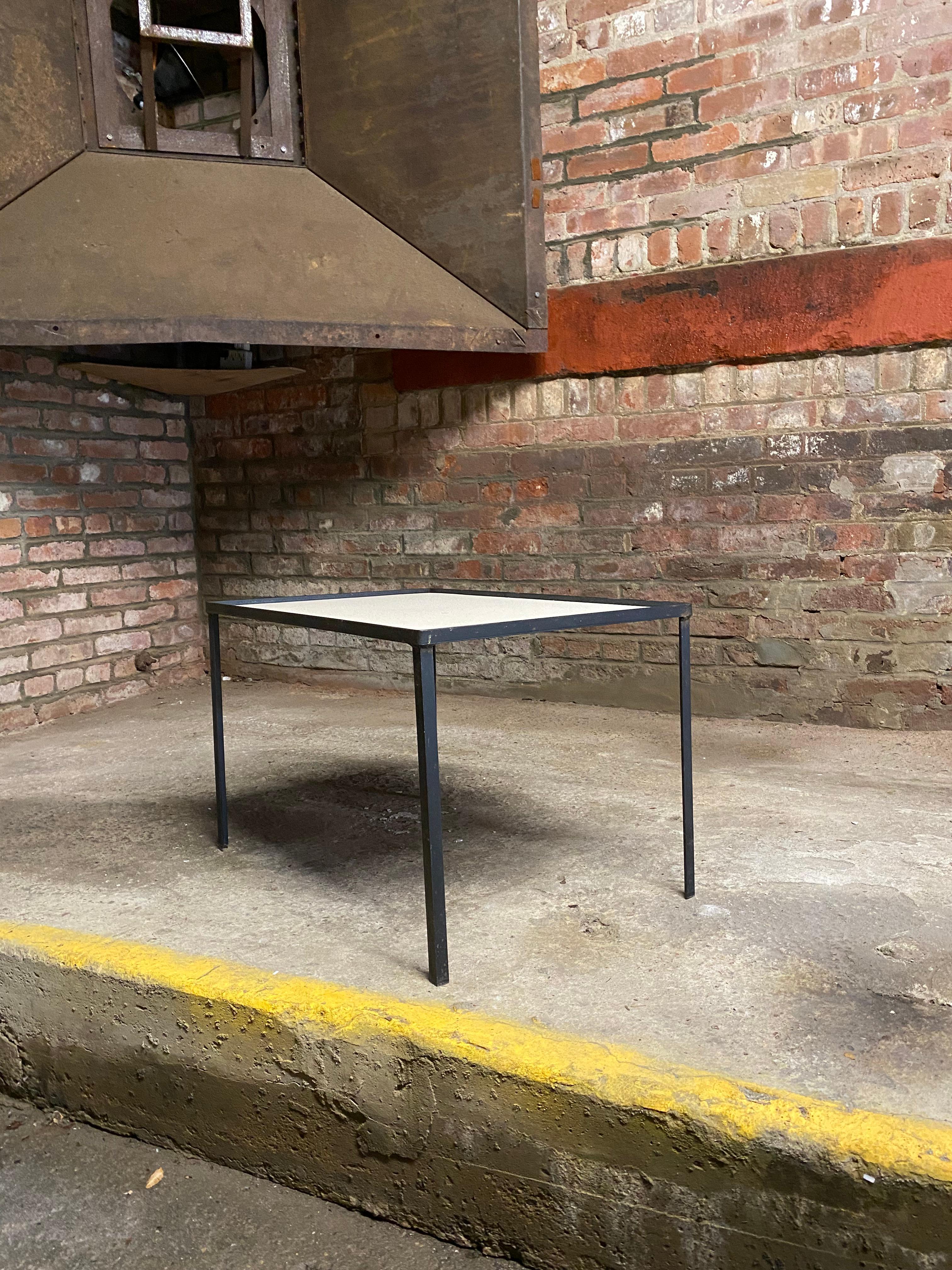 Mid-20th Century 1950s Frederic Weinberg Iron End Table or Stacking Shelf For Sale