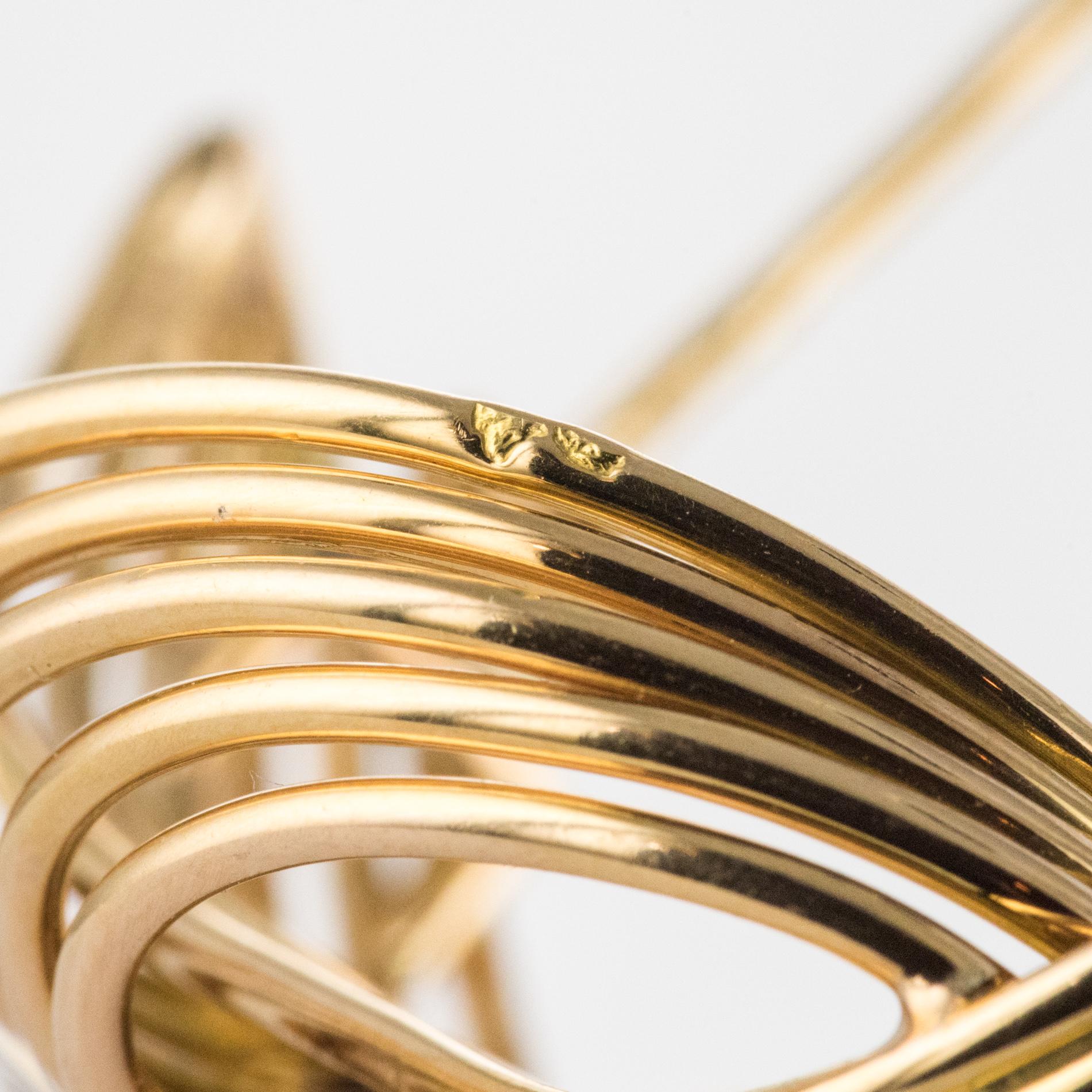 Spilla retrò francese degli anni '50 con 1,25 carati di diamanti in platino e oro giallo 18 carati in vendita 12