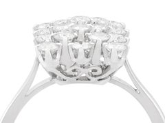 1950s French 1.26 Carat Diamond and White Gold Cocktail Ring