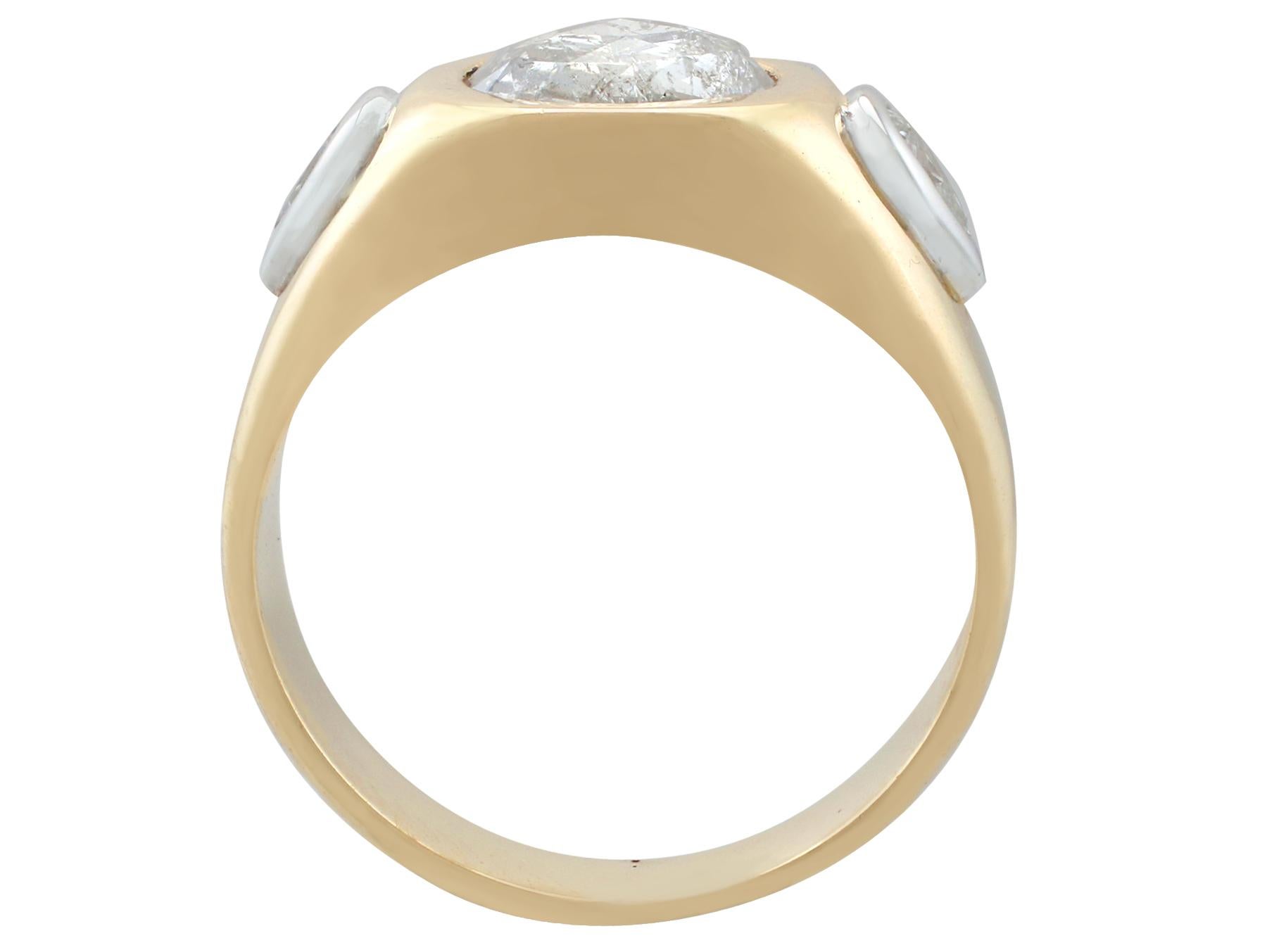 1950er Jahre Französischer 1,45 Karat Diamant und Gelbgold Kleid-Ring für Damen oder Herren im Angebot