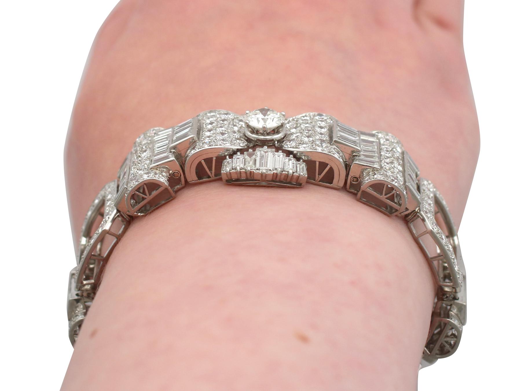 1950s Vintage French 21.38 Carat Diamond and Platinum Bracelet 6