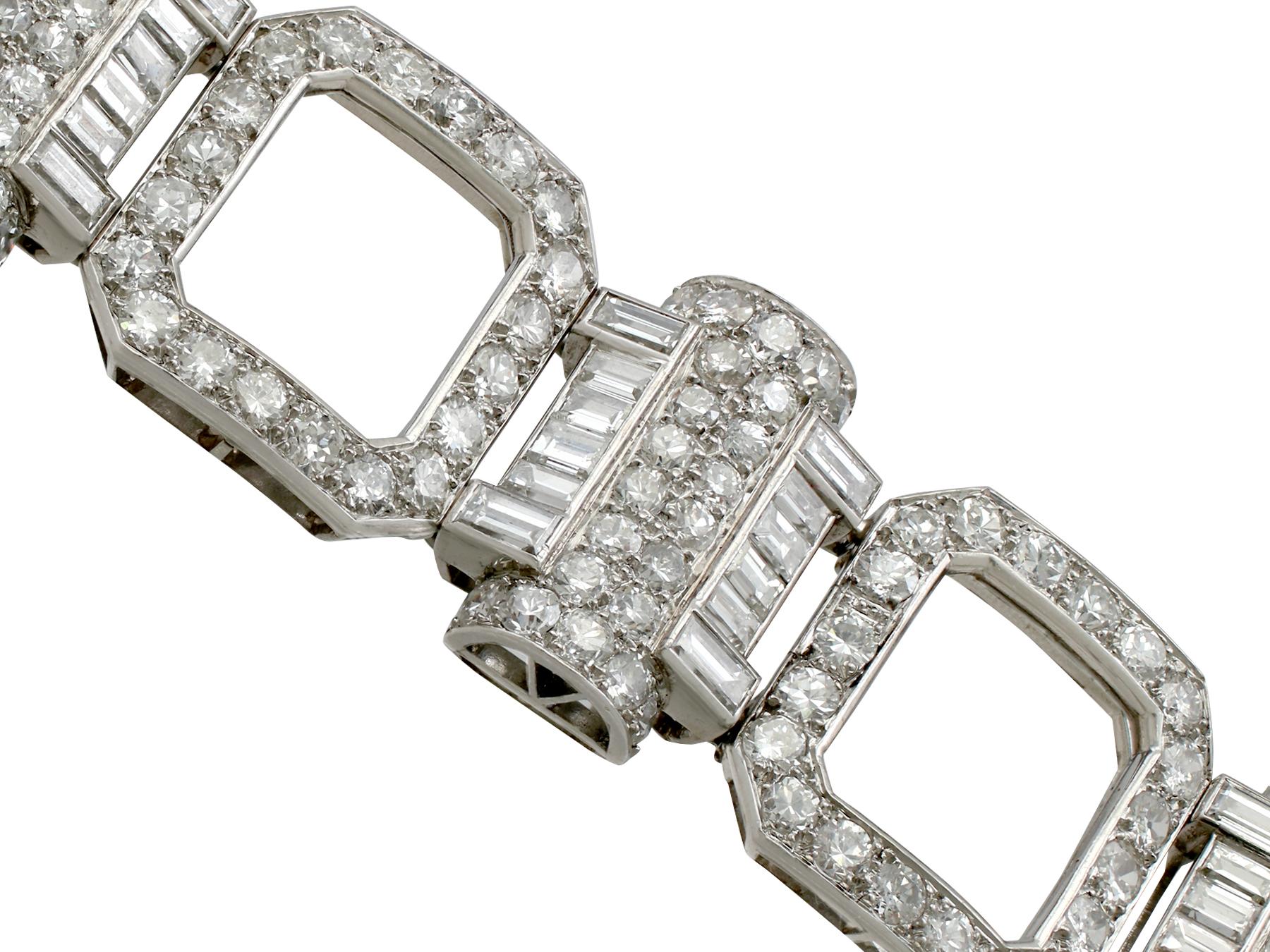 Women's 1950s Vintage French 21.38 Carat Diamond and Platinum Bracelet