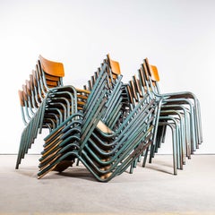 1950's French 510 Mullca Aqua Stacking Dining Chairs - Large Quantity Available