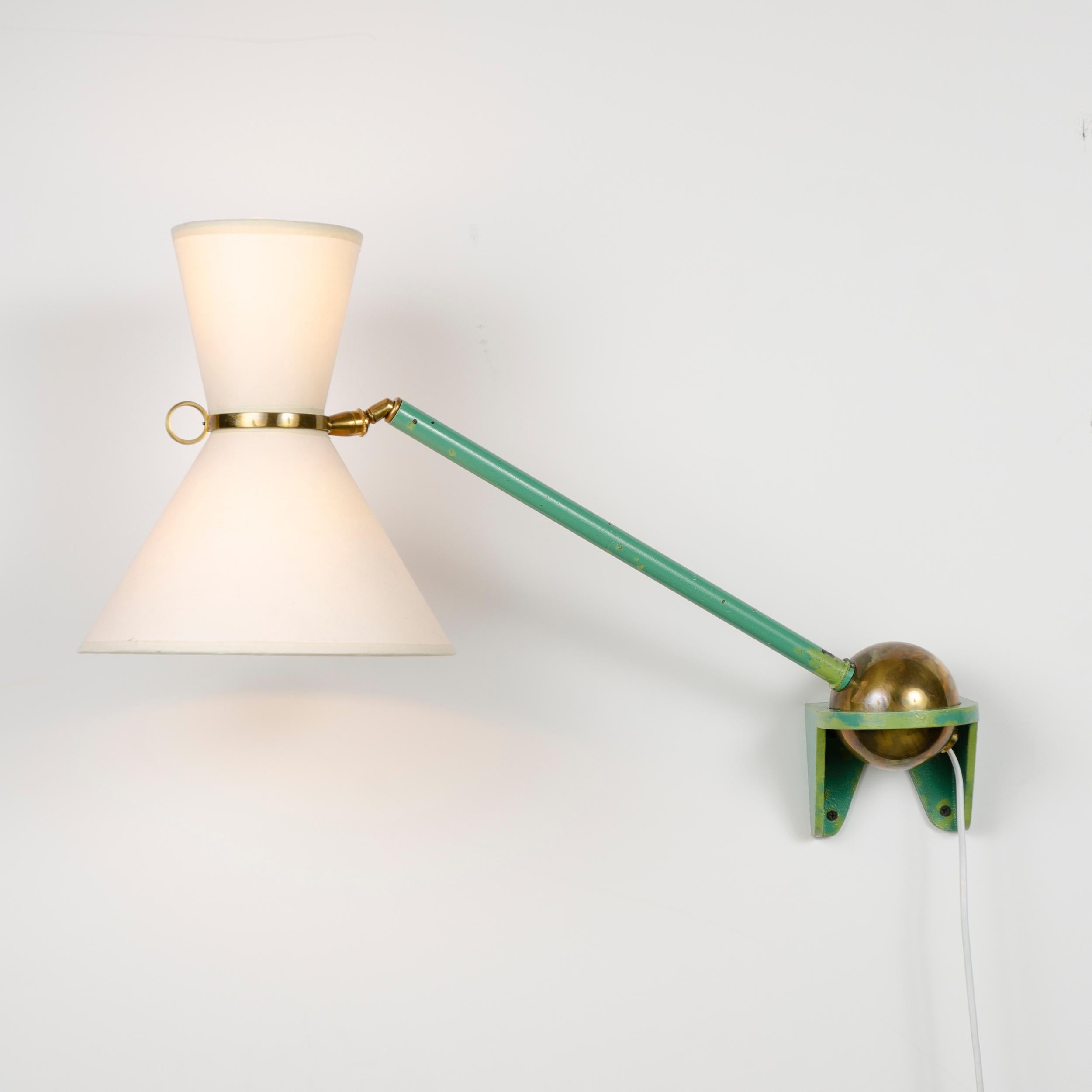 Mid-Century Modern 1950s French Adjustable and Telescoping Wall Lamp by Robert Mathieu