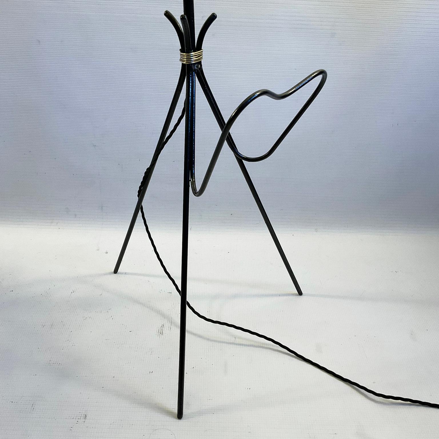 1950s Adjustable Iron and Brass Floor Lamp with Magazine Rack 6