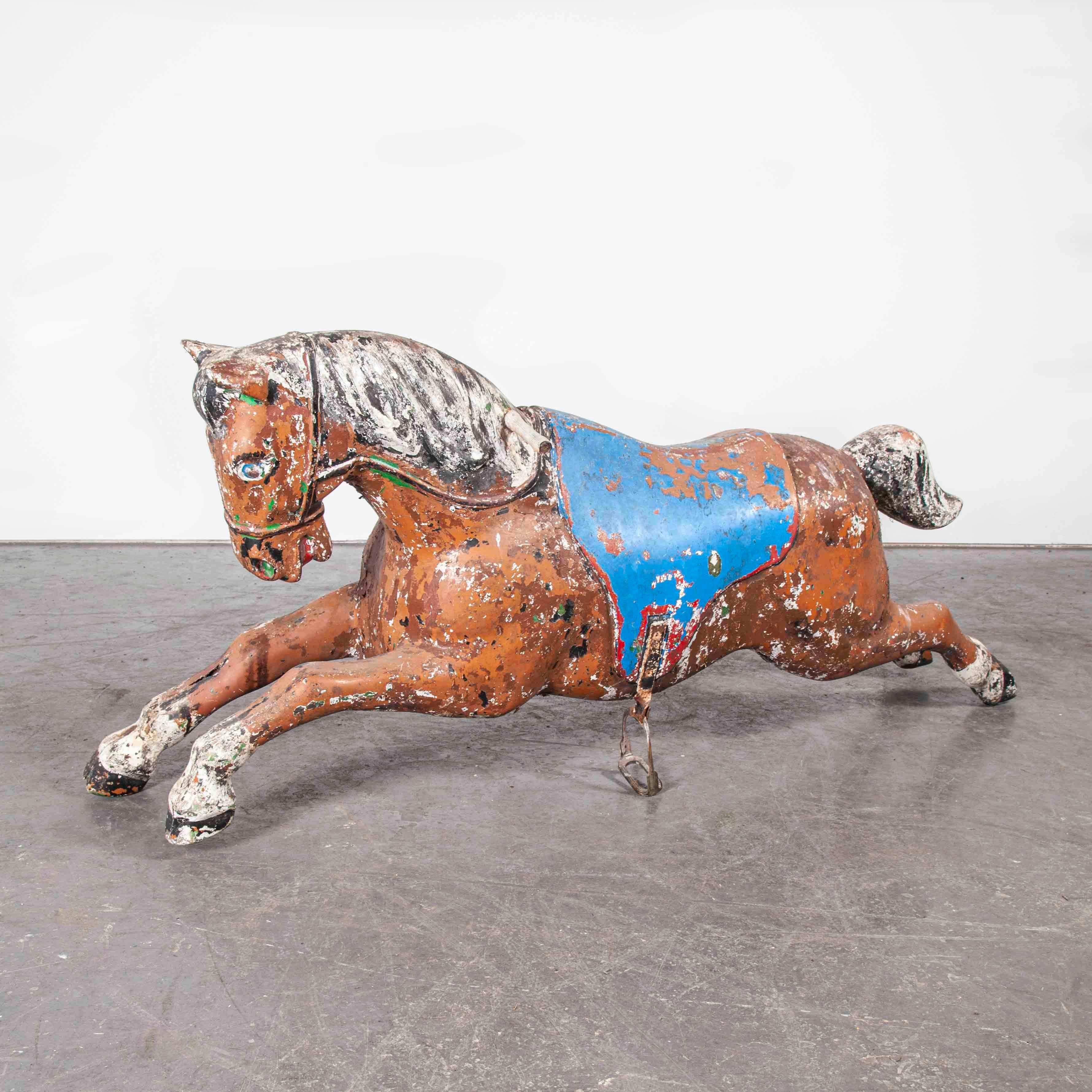 1950s French Amusement Park Large Decorative Horse, Original Paint For Sale 9