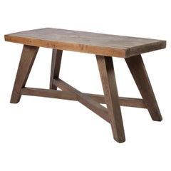 Used 1950s French Architect Made Table in Weathered Elm