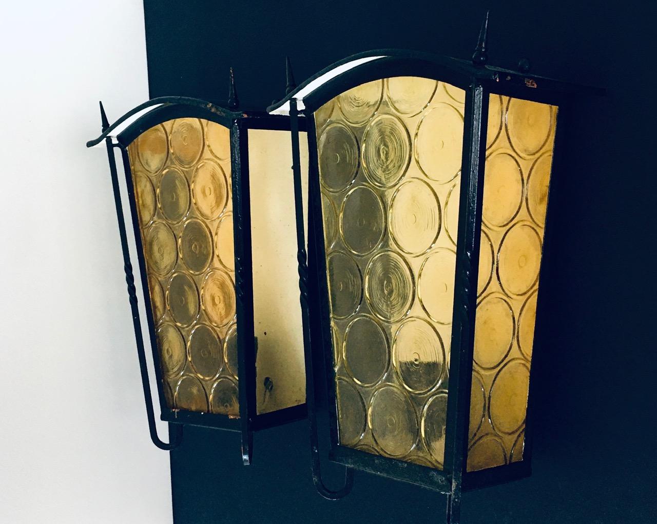 1950er Jahre Französisch architektonischen Design Outdoor-Wandleuchte Set im Angebot 1