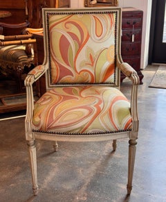 1950s French Arm Chair With Pucci Fabric