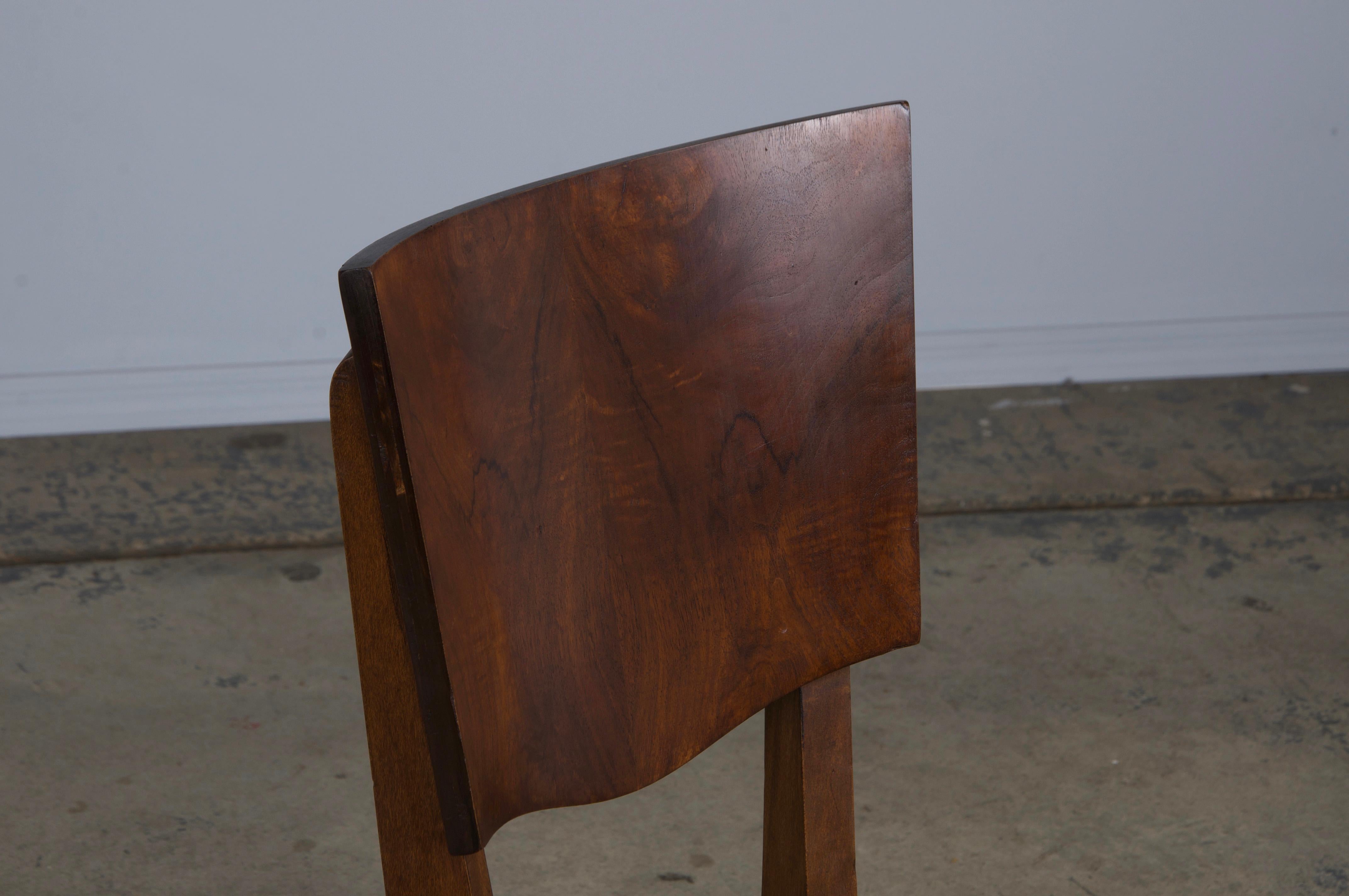 1950s French Art Deco Maple Dining Chairs W/ Beige Velvet - Set of 6 2