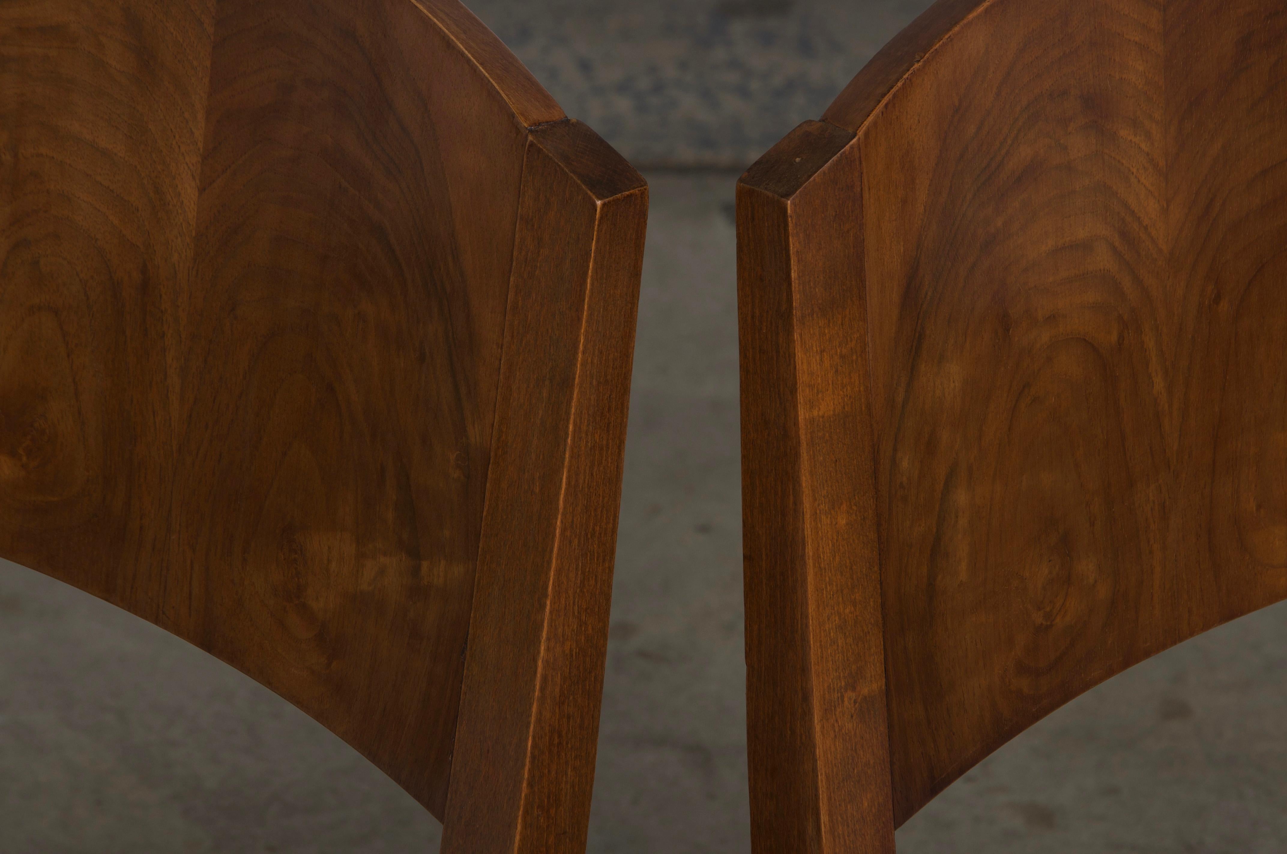 1950s French Art Deco Maple Dining Chairs W/ Blue Velvet - Set of 6 For Sale 8