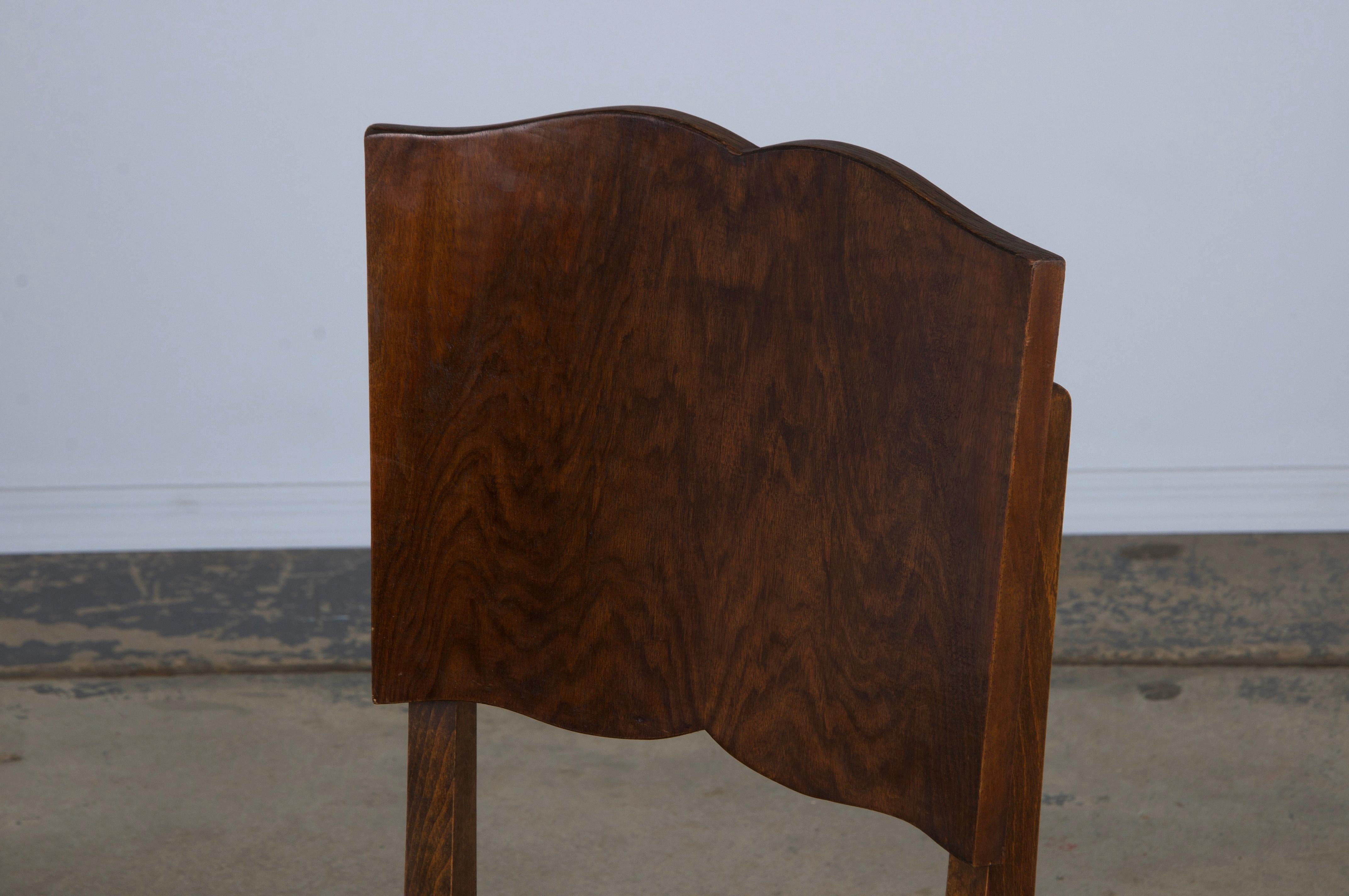 1950s French Art Deco Maple Dining Chairs W/ Golden Yellow Velvet - Set of 6 For Sale 2