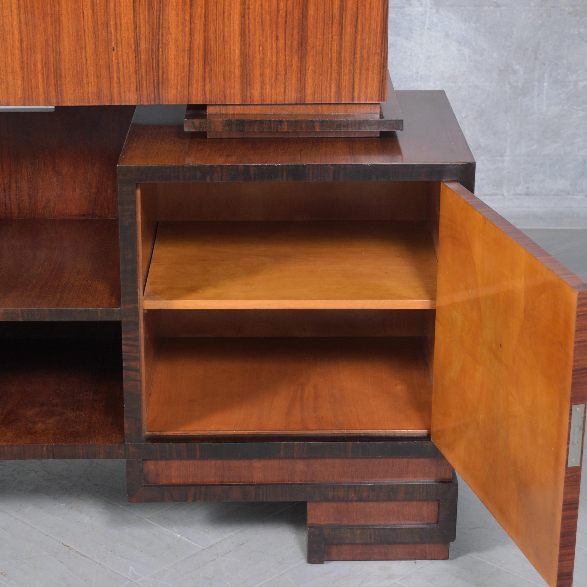 Restored 1950s French Art Deco Sideboard by Fritz Gross with Marquetry Design For Sale 7