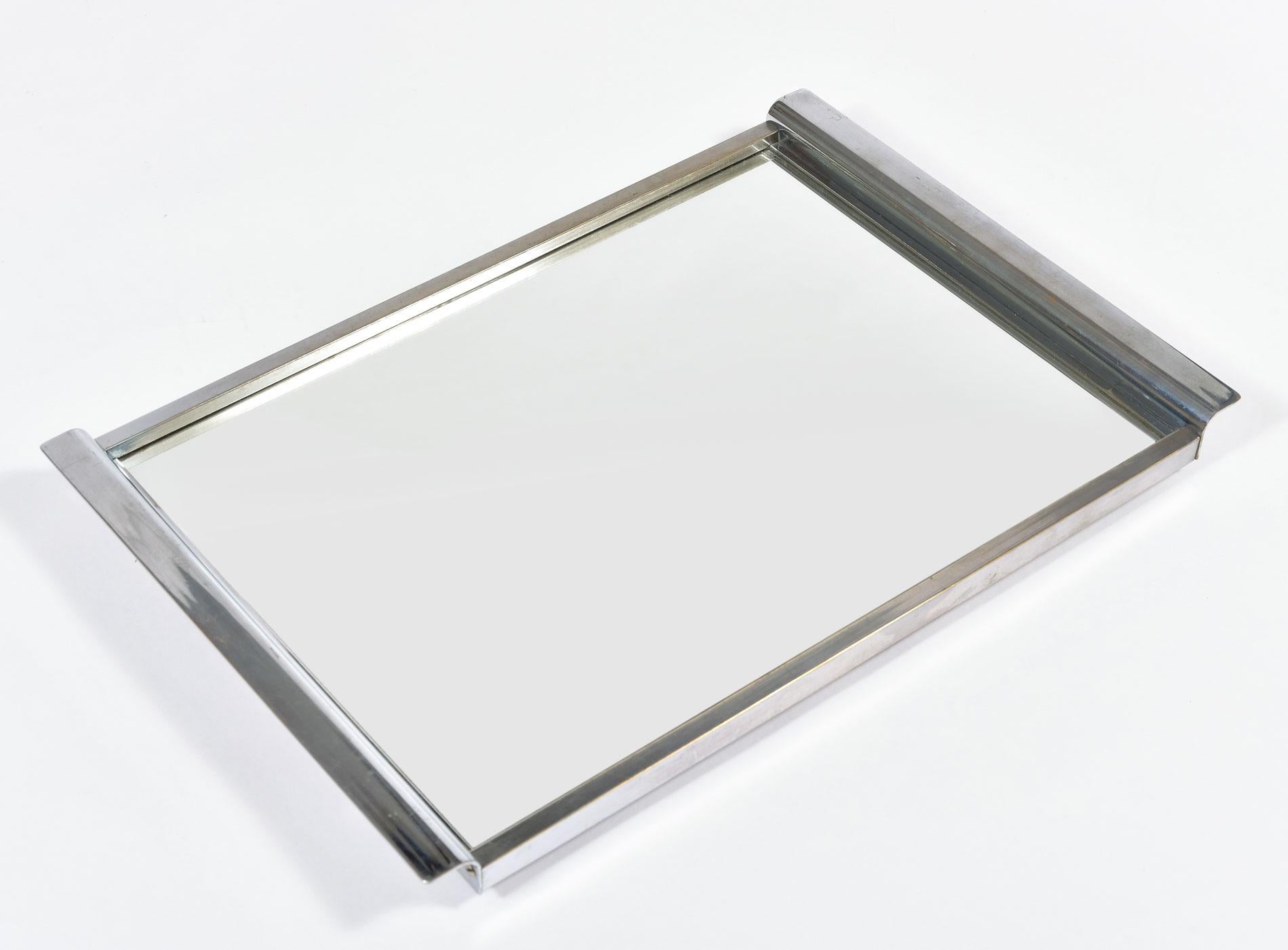 chrome mirror tray