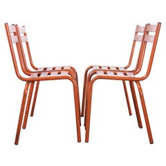 Vintage 1950’s French ArtProg Metal Stacking Outdoor Chairs – Set Of Four