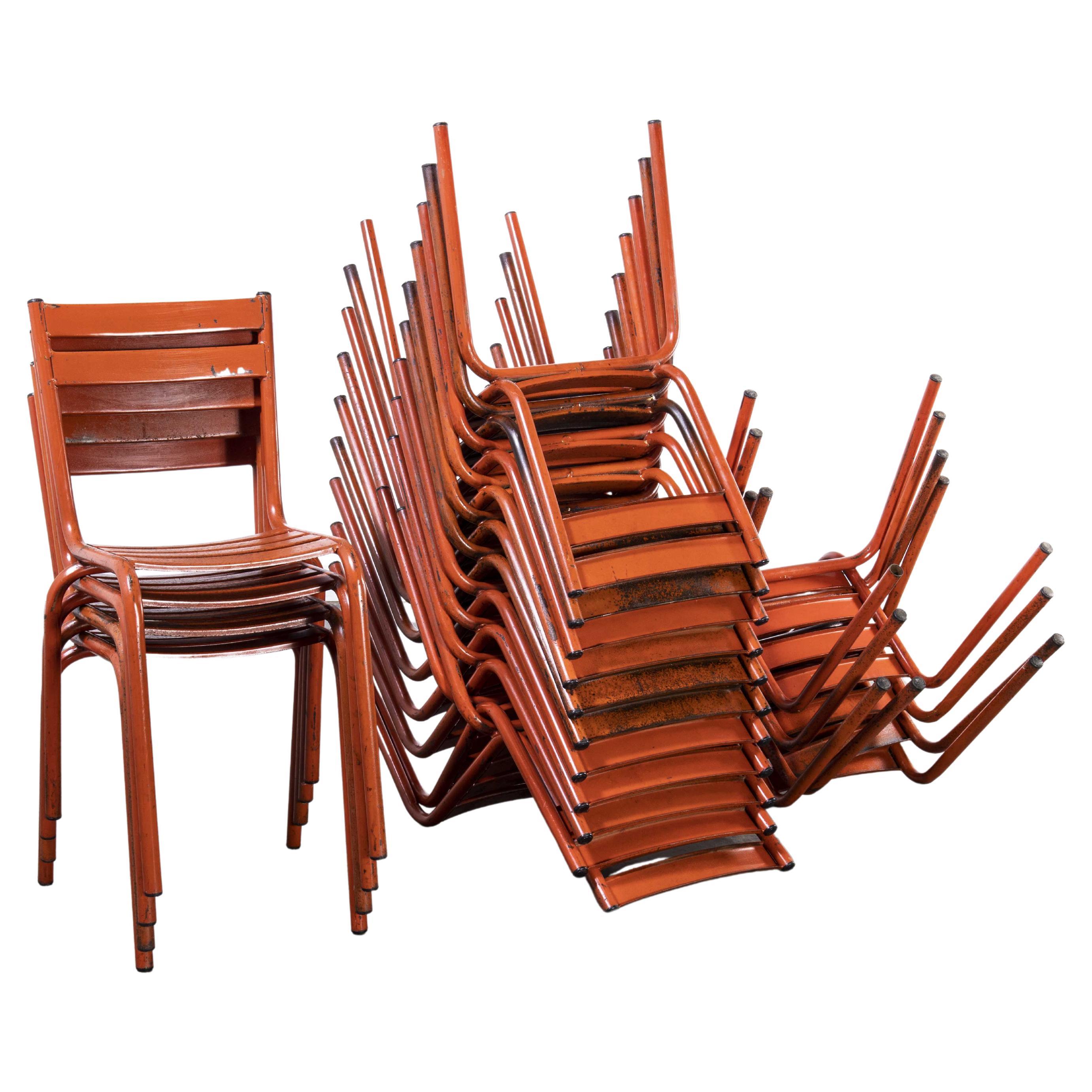 1950's French ArtProg Metal Stacking Outdoor Chairs - Various Quantities Availab