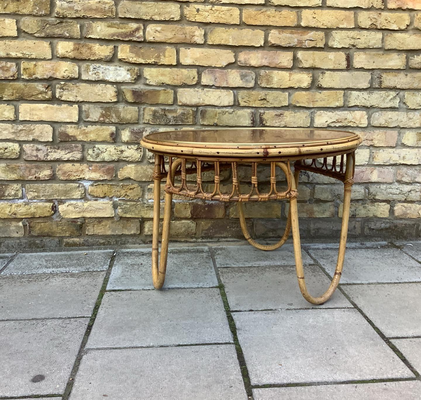20th Century 1950’s French Bamboo Coffee Table For Sale