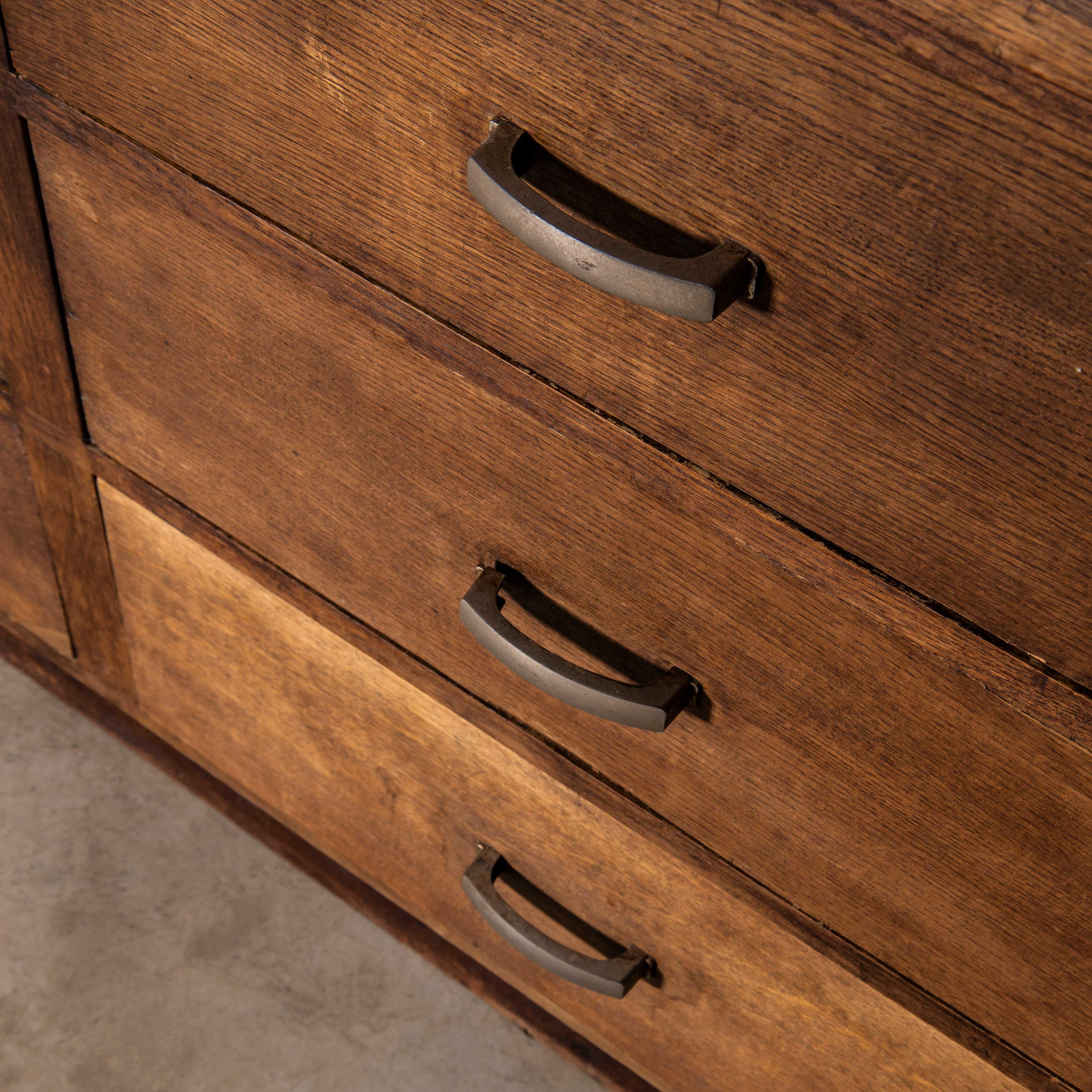 1950's French Bank Of Shop Drawers - Nine Drawers In Good Condition For Sale In Hook, Hampshire