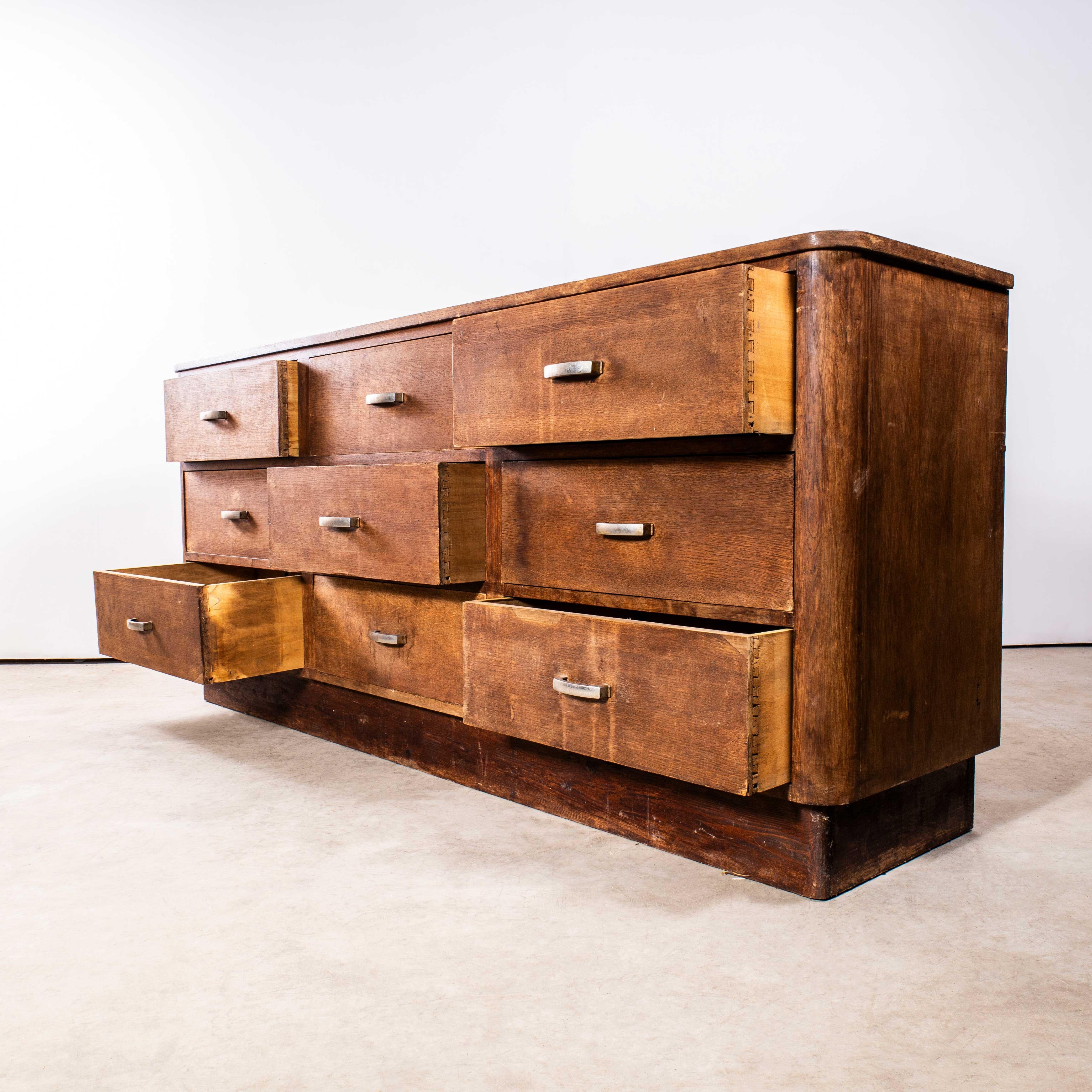 1950's French Bank Of Shop Drawers - Nine Drawers For Sale 2