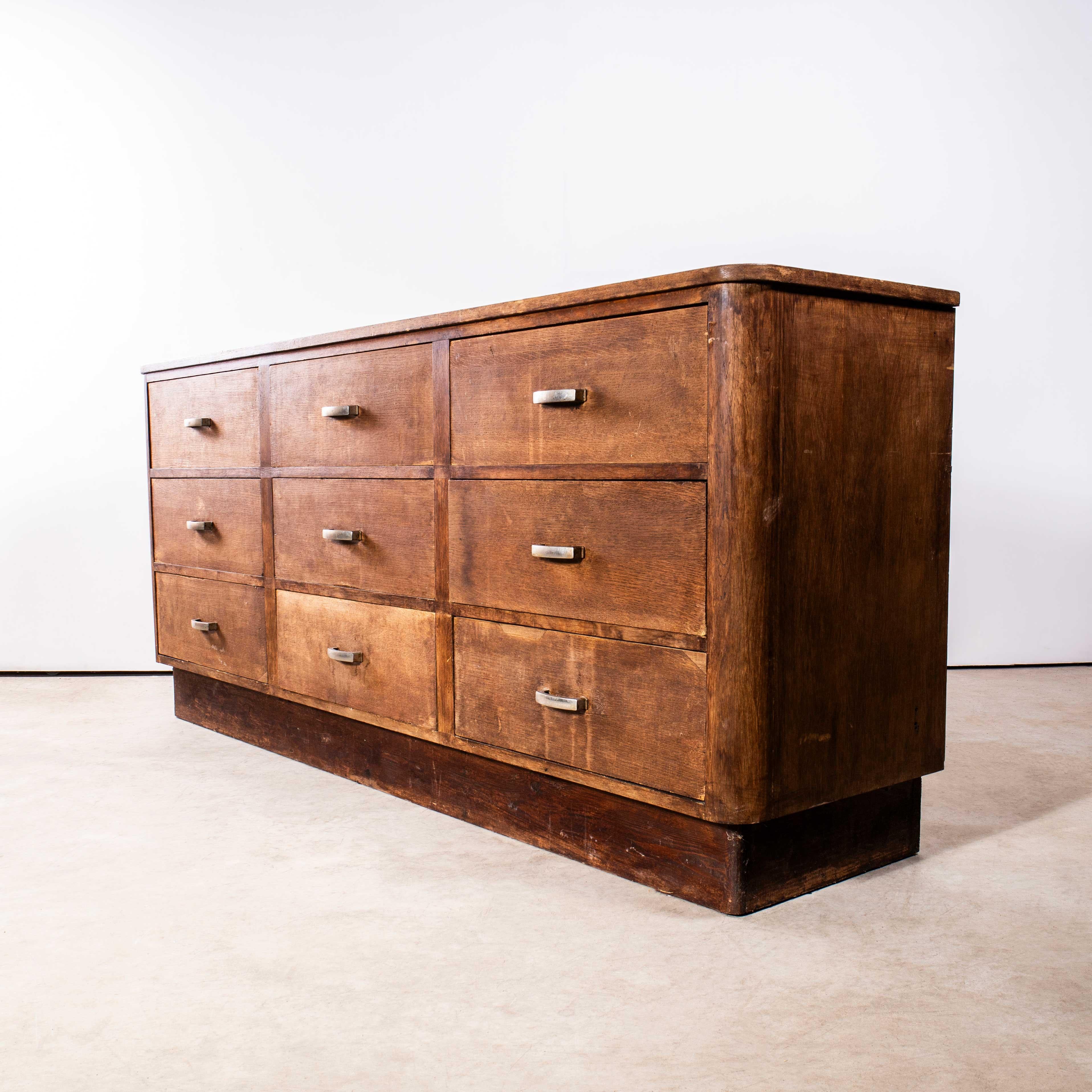 1950's French Bank Of Shop Drawers - Nine Drawers For Sale 3