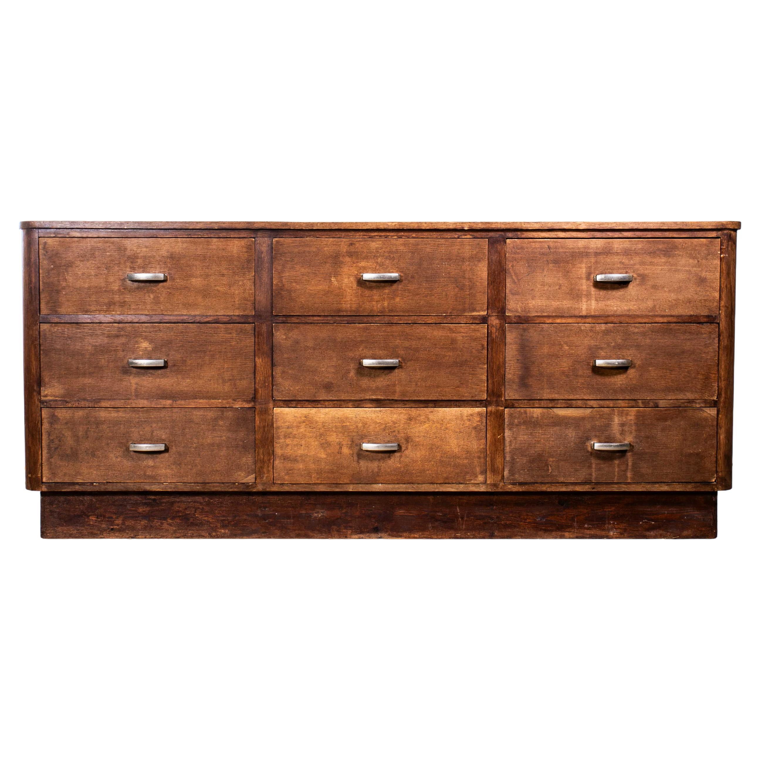 1950's French Bank of Shop Schubladen - Neun Schubladen
