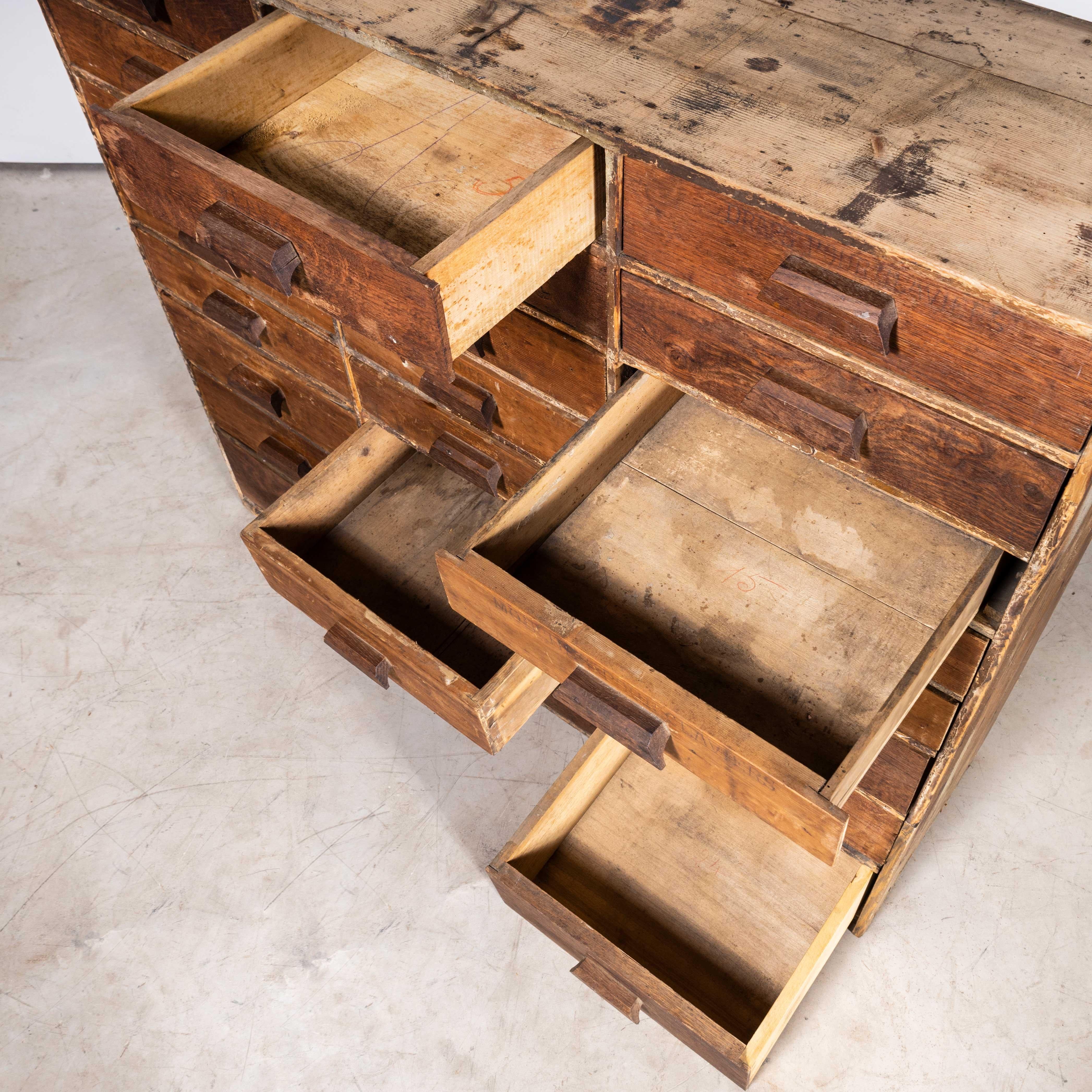 1950s French Bank of Workshop Drawers, Twenty Four Drawers For Sale 6