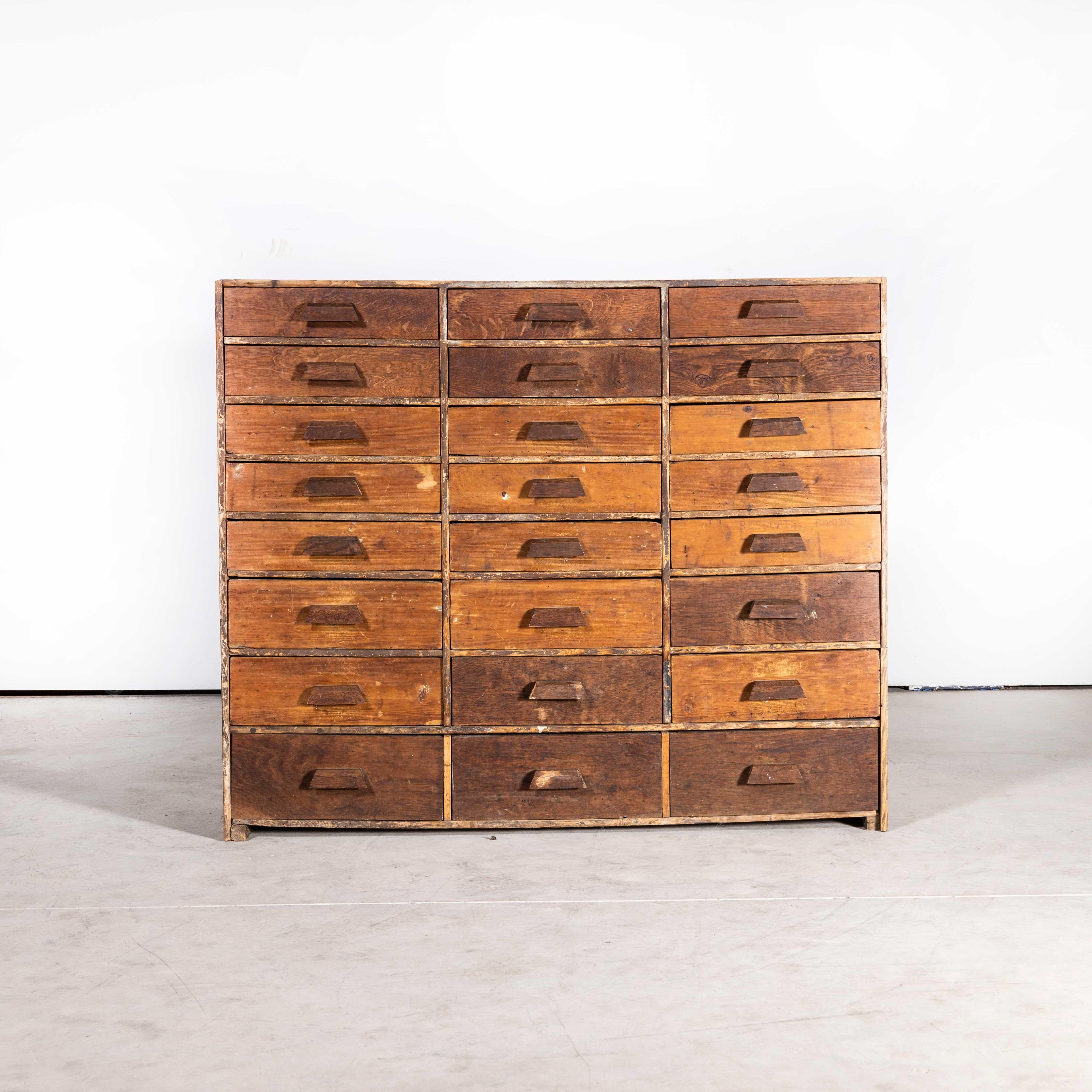 1950s French Bank of Workshop Drawers, Twenty Four Drawers For Sale 3
