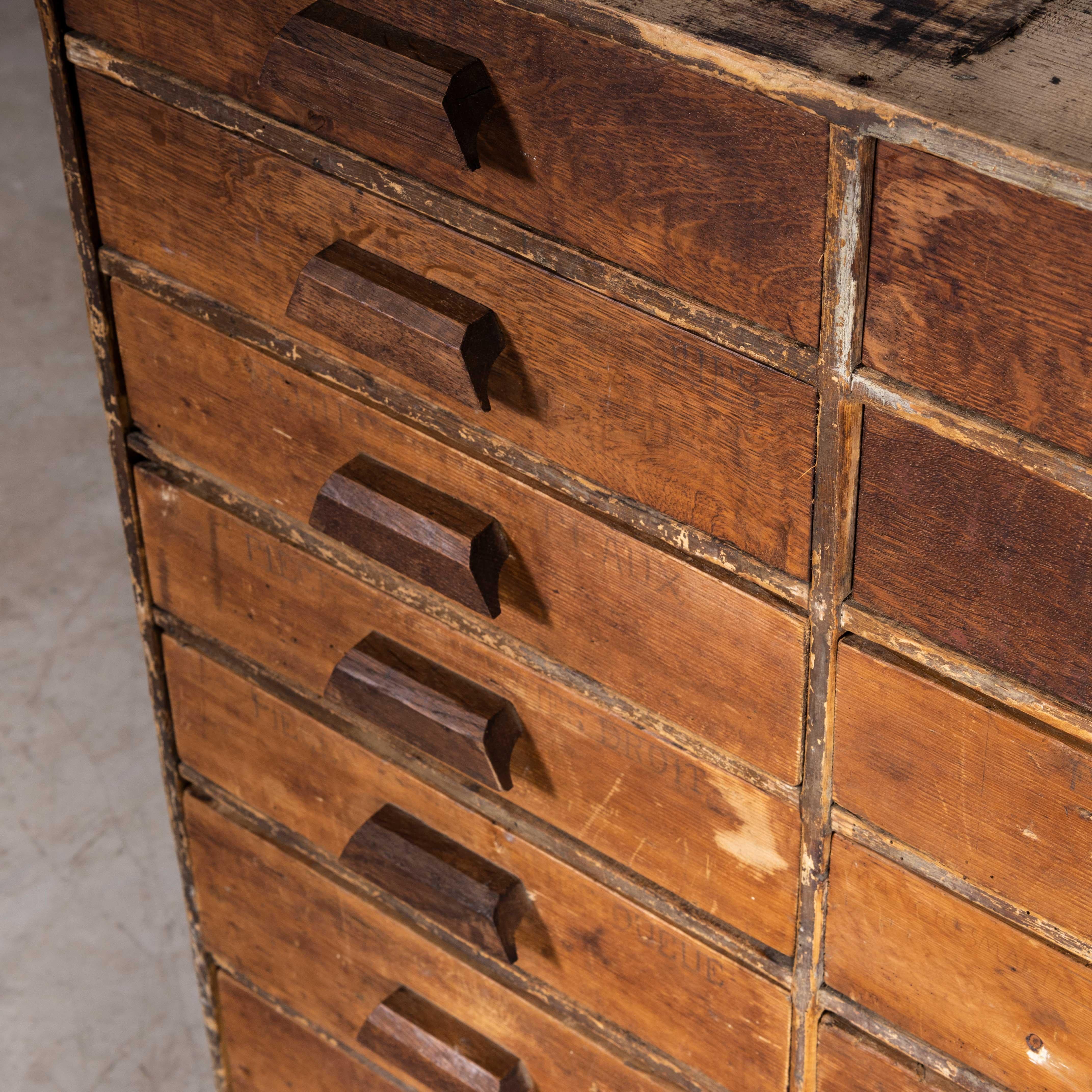 1950s French Bank of Workshop Drawers, Twenty Four Drawers For Sale 4