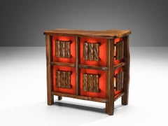 Mueble bar francés de los años 50 en olmo macizo