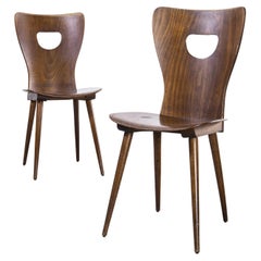 1950's French Baumann Bentwood Classic Shaped Dining Chair, Pair