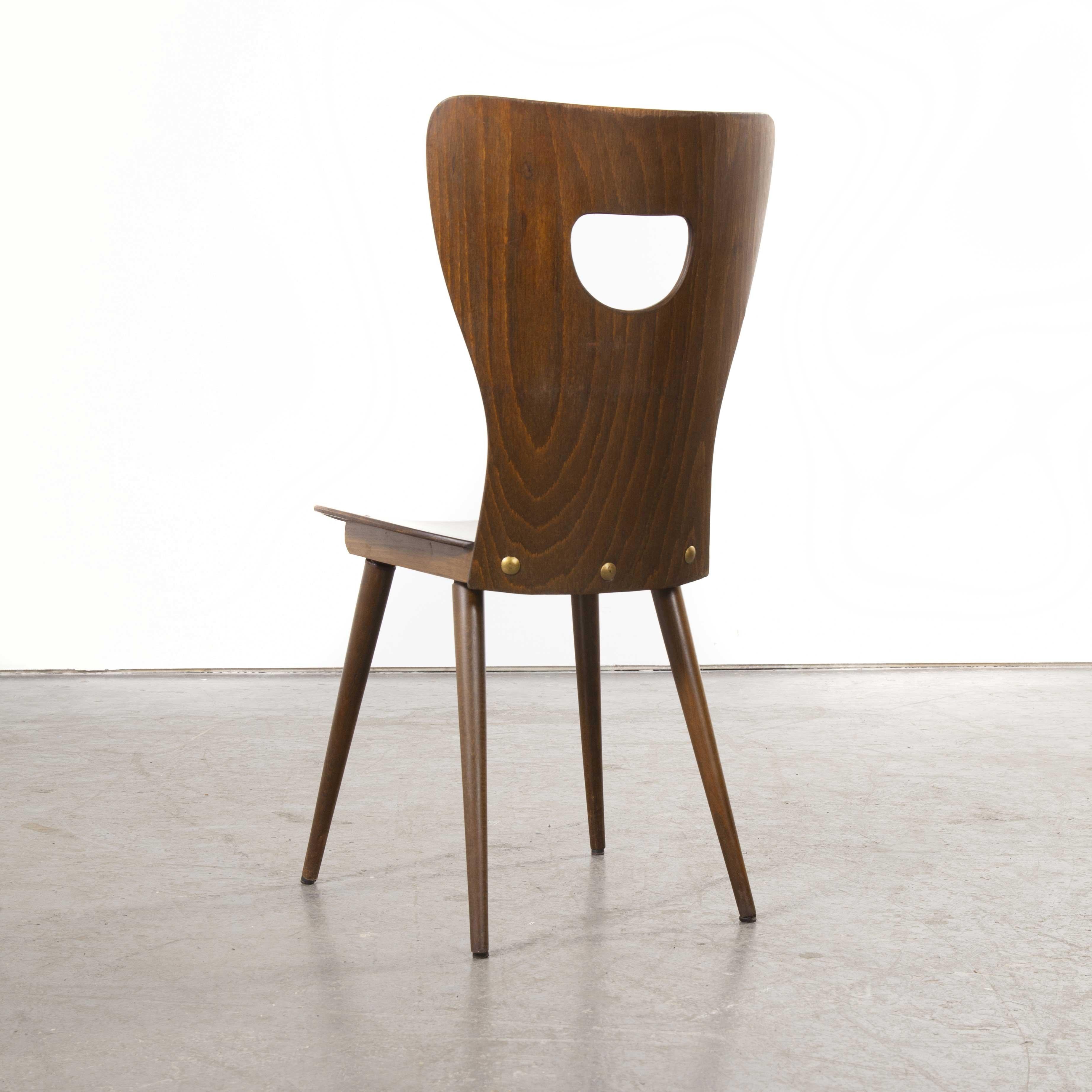 1950s French Baumann Bentwood Classic Shaped Dining Chair, Set of Eight 5