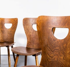1950's French Baumann Bentwood Classic Shaped Dining Chair - Set Of Eleven