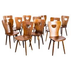 1950's French Baumann Bentwood Classic Shaped Dining Chair - Set Of Eleven