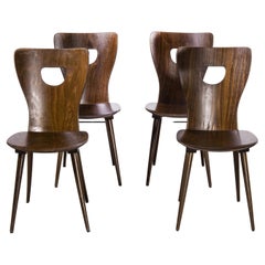 1950's French Baumann Bentwood Classic Shaped Dining Chair, Set of Four