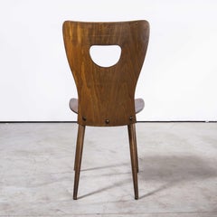 1950's French Baumann Bentwood Classic Shaped Dining Chair, Set of Six