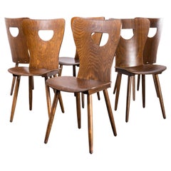 Retro 1950s French Baumann Bentwood Classic Shaped Dining Chair, Set of Six