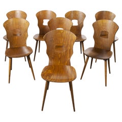 1950's French Baumann Bentwood Gentiane Dining Chair, Set of Eight