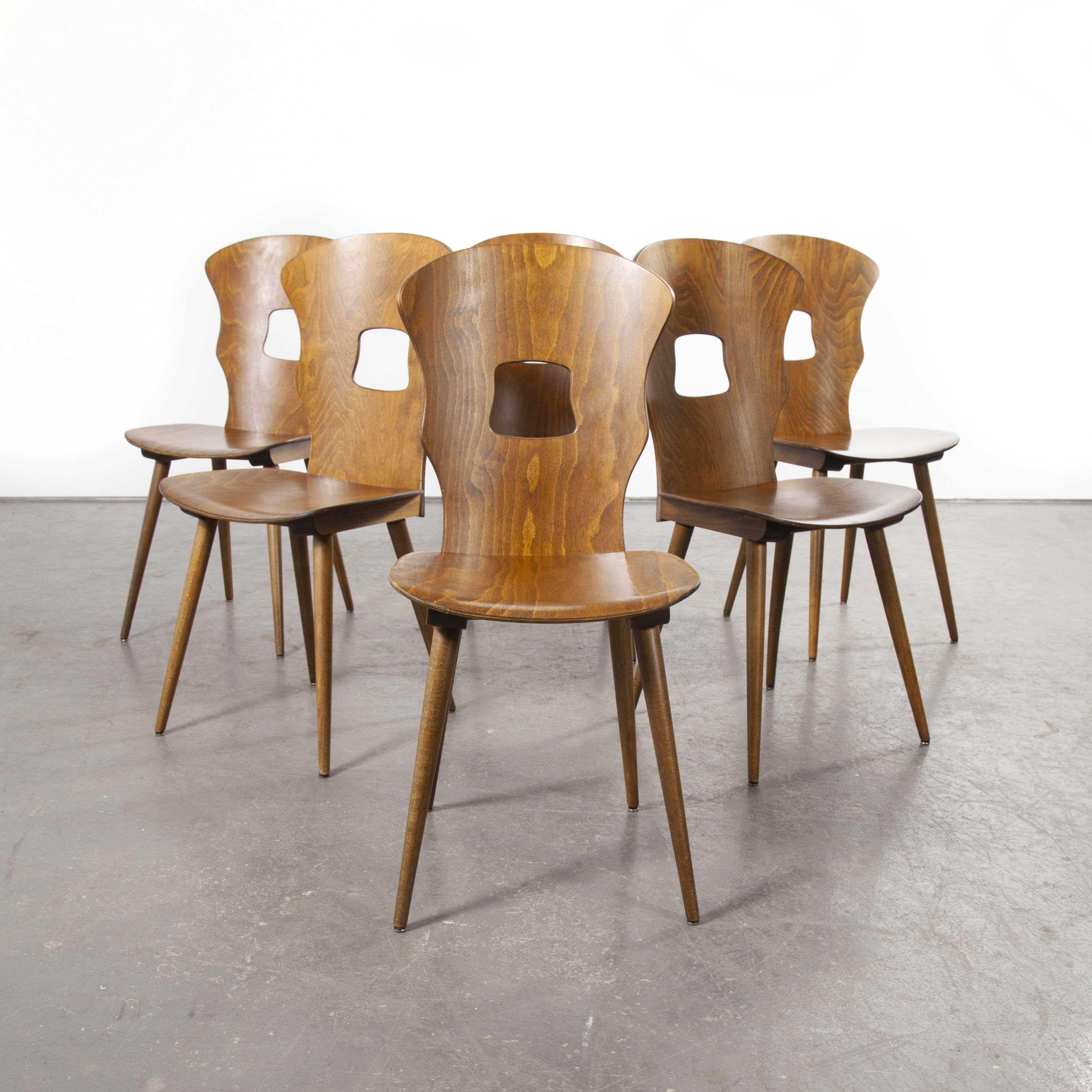Mid-20th Century 1950s French Baumann Bentwood Gentiane Dining Chair, Set of Six