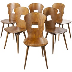 1950s French Baumann Bentwood Gentiane Dining Chair, Set of Six