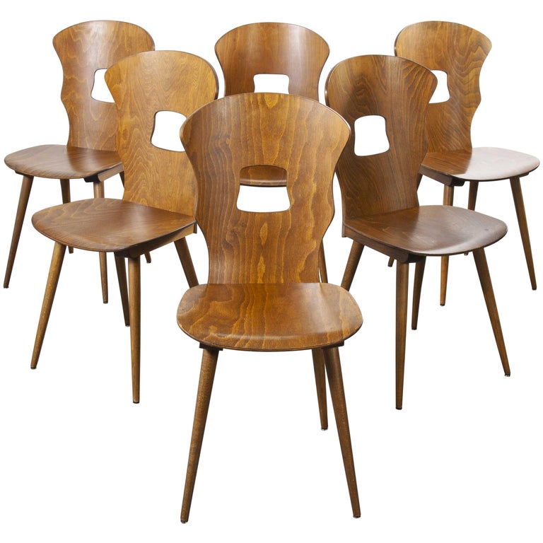 1950s French Baumann Bentwood Gentiane Dining Chair, Set of Six at 1stDibs